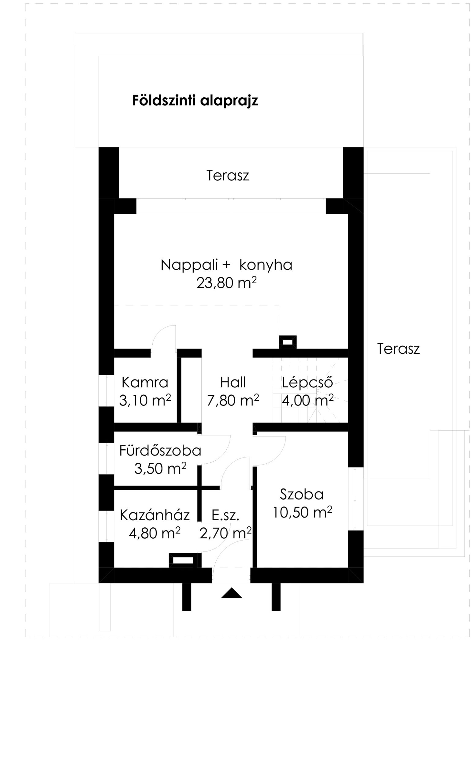Melba típusház földszinti alaprajz